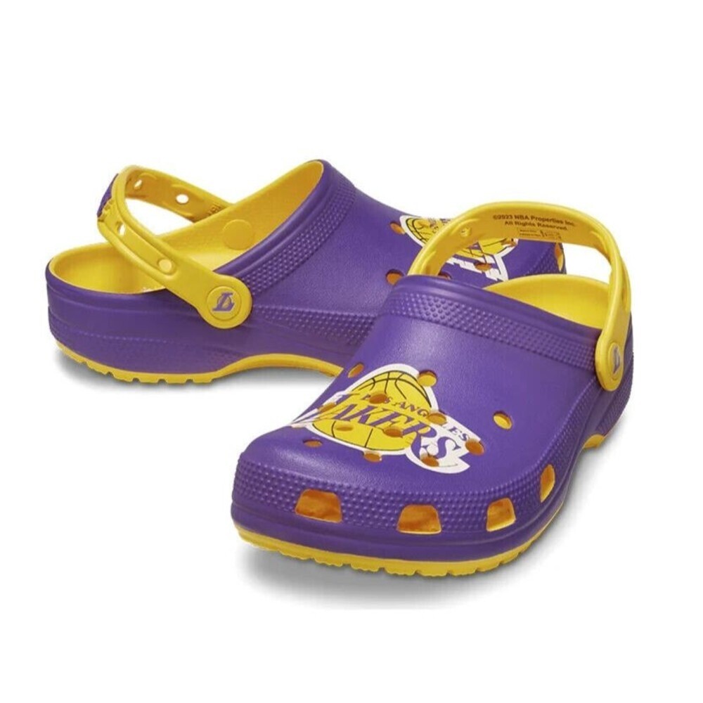NBA Los Angeles Lakers Classic Clog Crocs Comfort Sunflower Men 8 Women 10 NEW